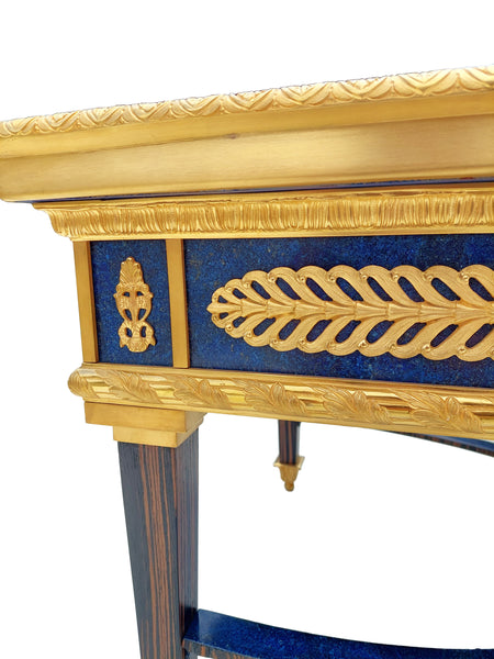 135L - Coffee table lapis lazuli and rosewood veneer