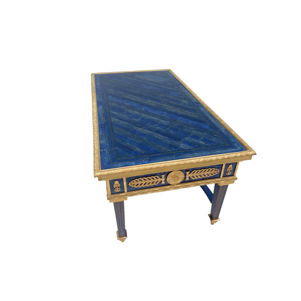 135L - Coffee table lapis lazuli and rosewood veneer