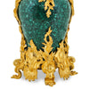 095M- Malachite and gilded brass vase-candelabra