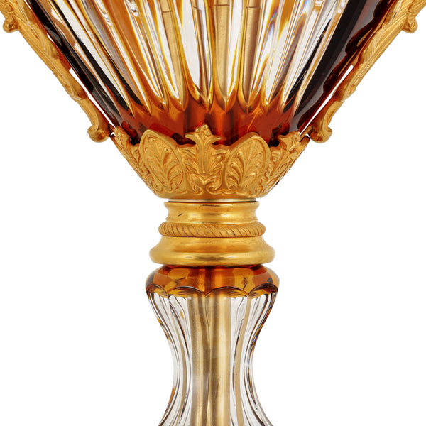 014X - Amber crystal vase