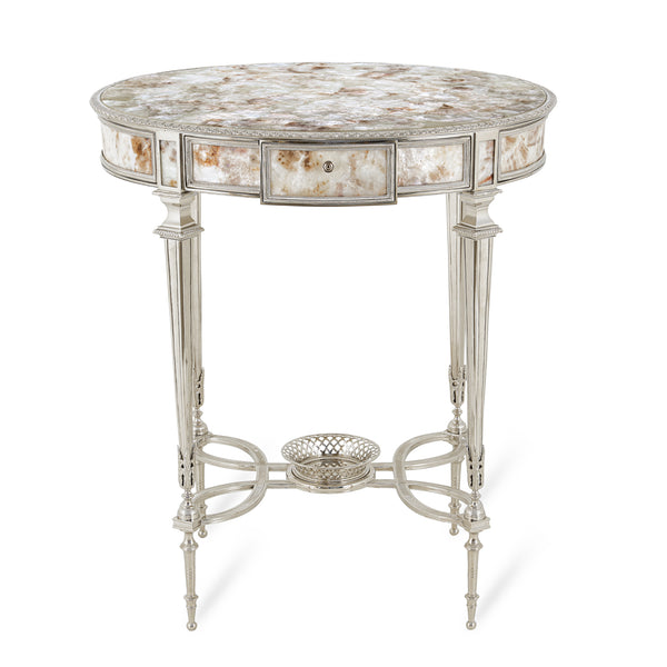 246MofPN -  mother of pearl oval side table