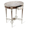 246MofPNwood -  mother of pearl and rosewood veneer oval side table
