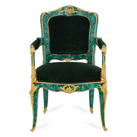 250 - Exceptional Malachite and Gilt-Bronze Armchair
