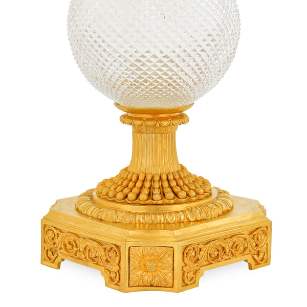062C - Crystal and brass vase
