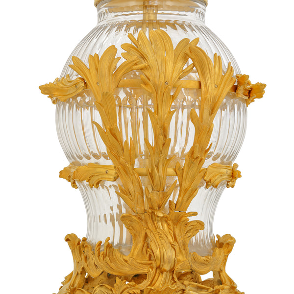 072C - Crystal and brass vase