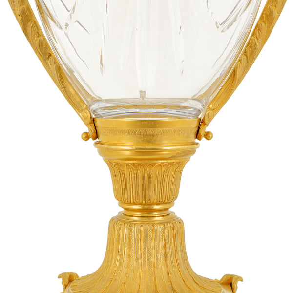 096C - Crystal and brass vase