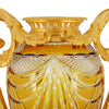 096X - Amber crystal and brass vase